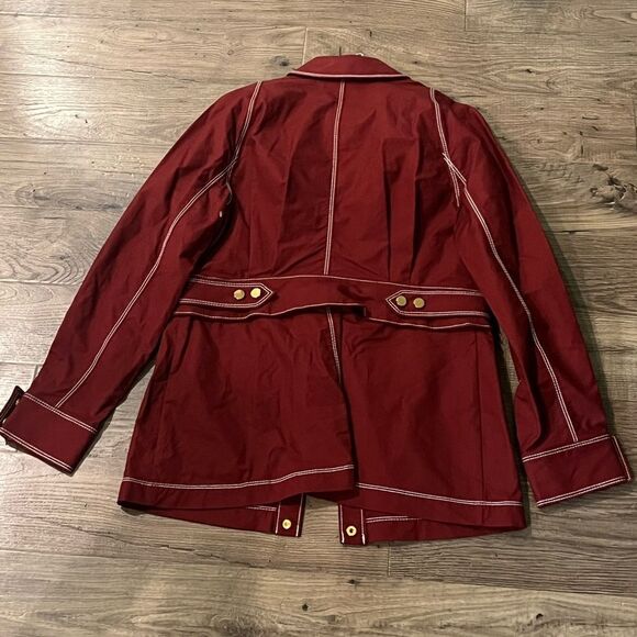 Veronica Beard Keswick Twill Two in One Cargo Jacket Color Deep Brick Size 4 - Picture 7 of 7